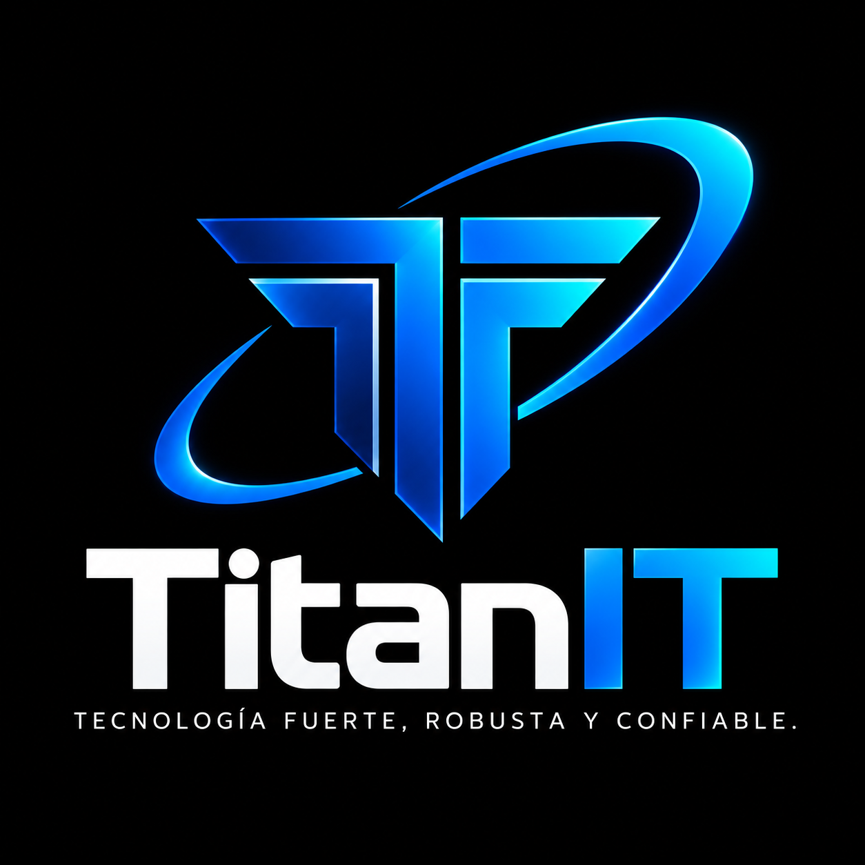 Logotipo TitanIT sobre fondo oscuro